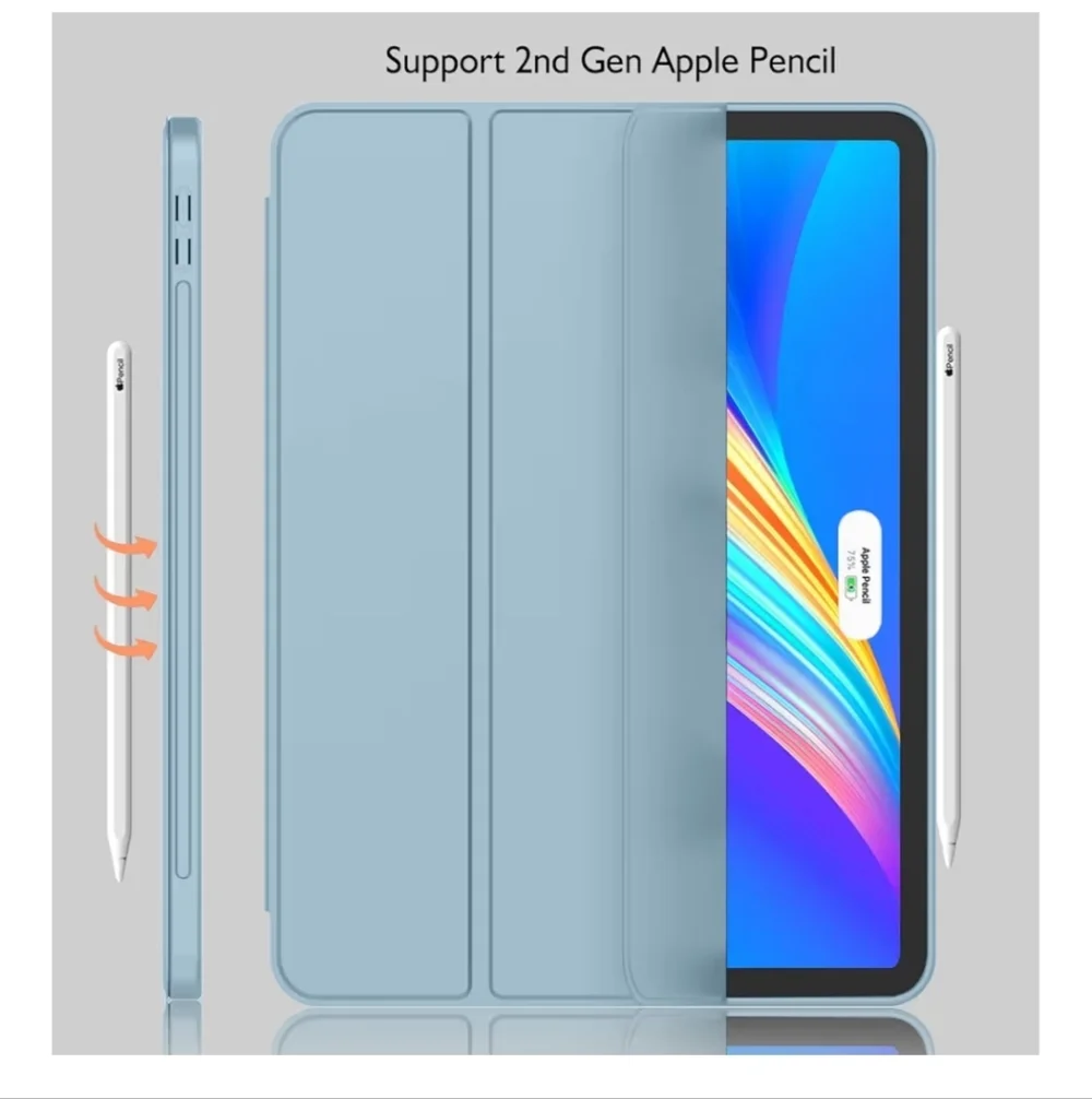 Imeet Ipad Pro 11 Inch Case 2021 (3rd Gen) With Pencil Holder / Light Blue